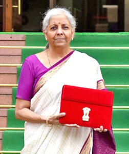 Nirmala Sitharaman presenting Budget 2024